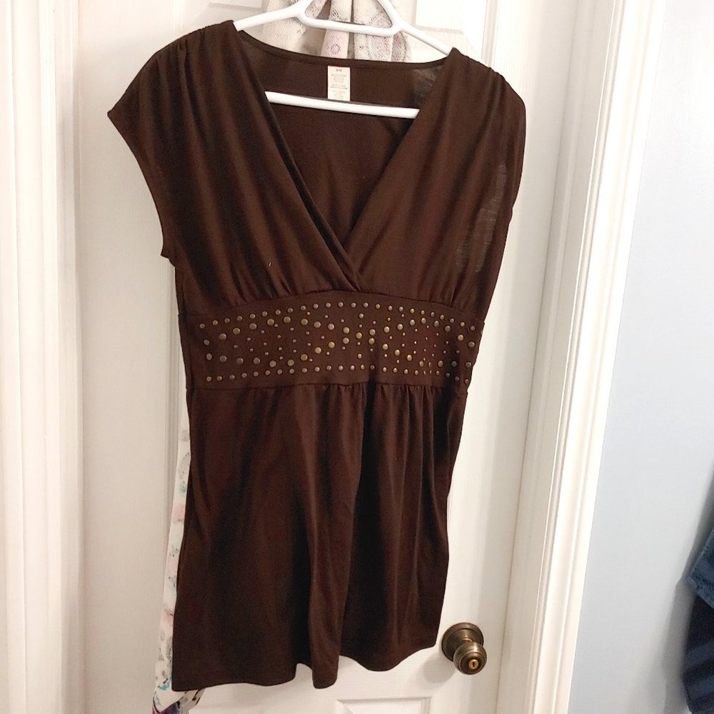 Faux Belt Tunic Top